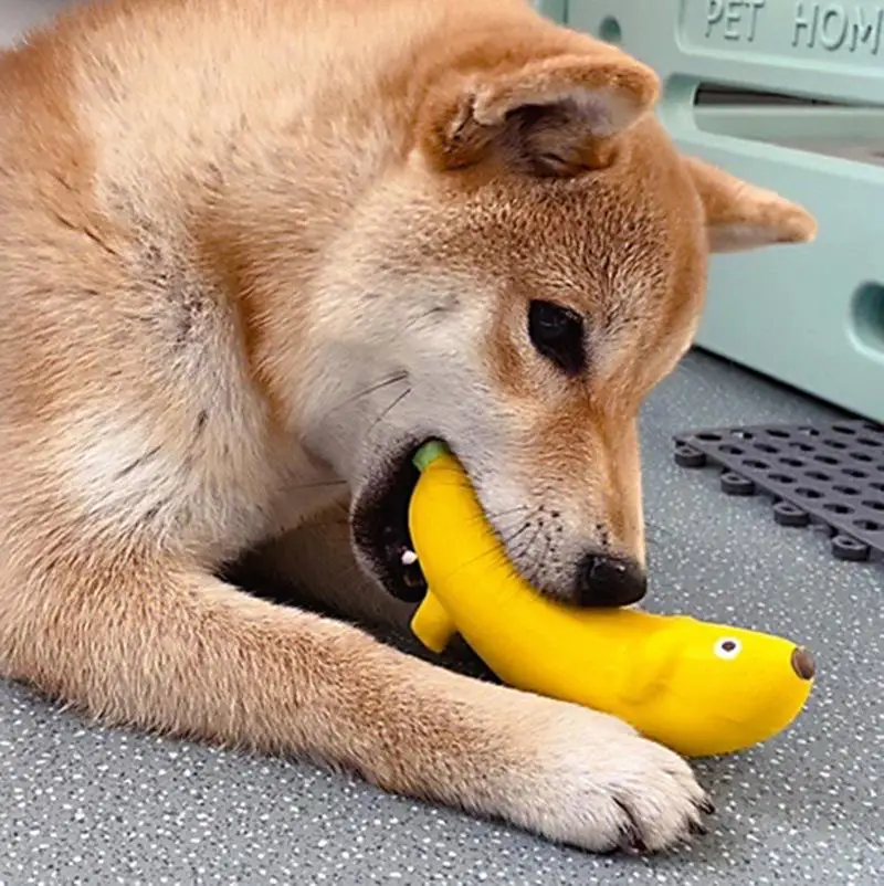 Banana Dog Pet Toy Fruit Shape Dog Toy Grinding Teeth Sound Bite Resistant Clean Teeth Small Medium-Sized Dog