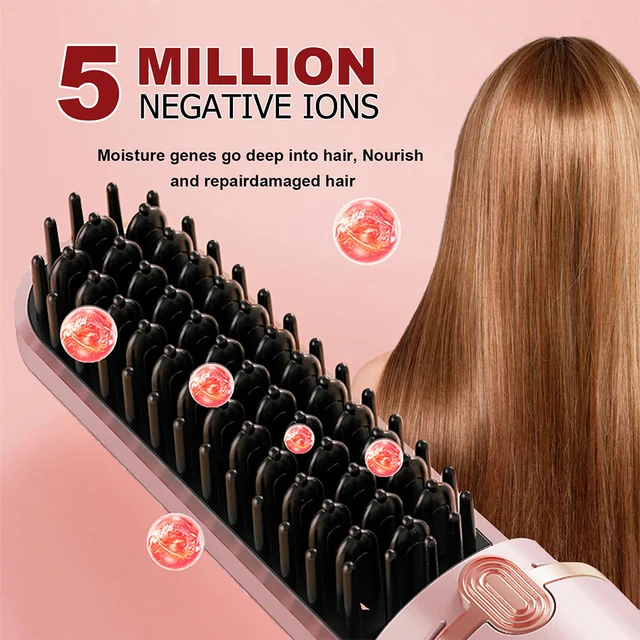 Cordless Hair Straightener Brush for Women Electric Hair Brushes Comb With Negative Ions Portable Hair Straightener for Travel - Image 4