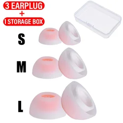 Premium Silicone Replacement Earbud Tips - Anti - Slip Noise Reduction - Pack of 3 Pairs (S M L White)