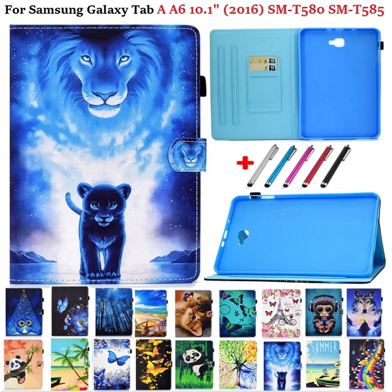 Чехол для Samsung Galaxy Tab A 10 1 2016 дюйма складной чехол-подставка из искусственной кожи