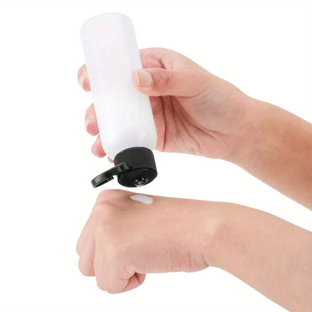 5-Pack Refillable Travel-Sized Transparent Squeeze Bottles with Flip Caps