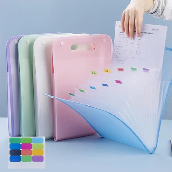 Organizzatore di file per fisarmonica etichettato multiscomparto per riporre ricevute in carta A4 per uso domestico e in ufficio