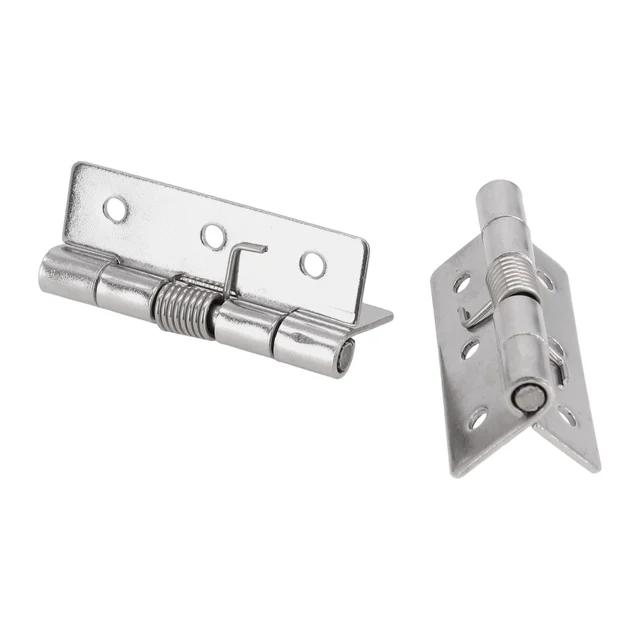 2pcs Self Closing Stainless Steel Silver Spring Door Hinge Hardware 1/1.5/2/2.5/3Inch Household Hardware 4