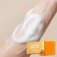 Savon en barre au citron, curcuma et acide kojique, savon au curcuma pour éclaircir et unifier le teint, enrichi en vitamine E, savon doux au citron pour le nettoyage du visage et du corps 3