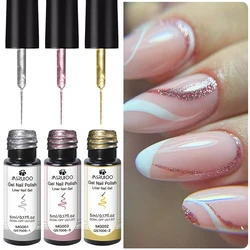 3pc Glitter Nail Gel Polish Set - Silver & Gold DIY Art Kit - Long - Lasting Soak Off UV Varnish (ZH27690)
