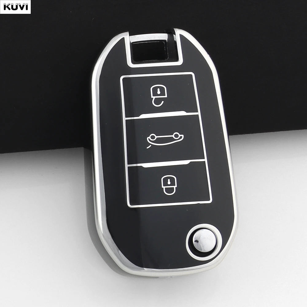 Pink TPU Style Car Folding Key Case Cover Shell
