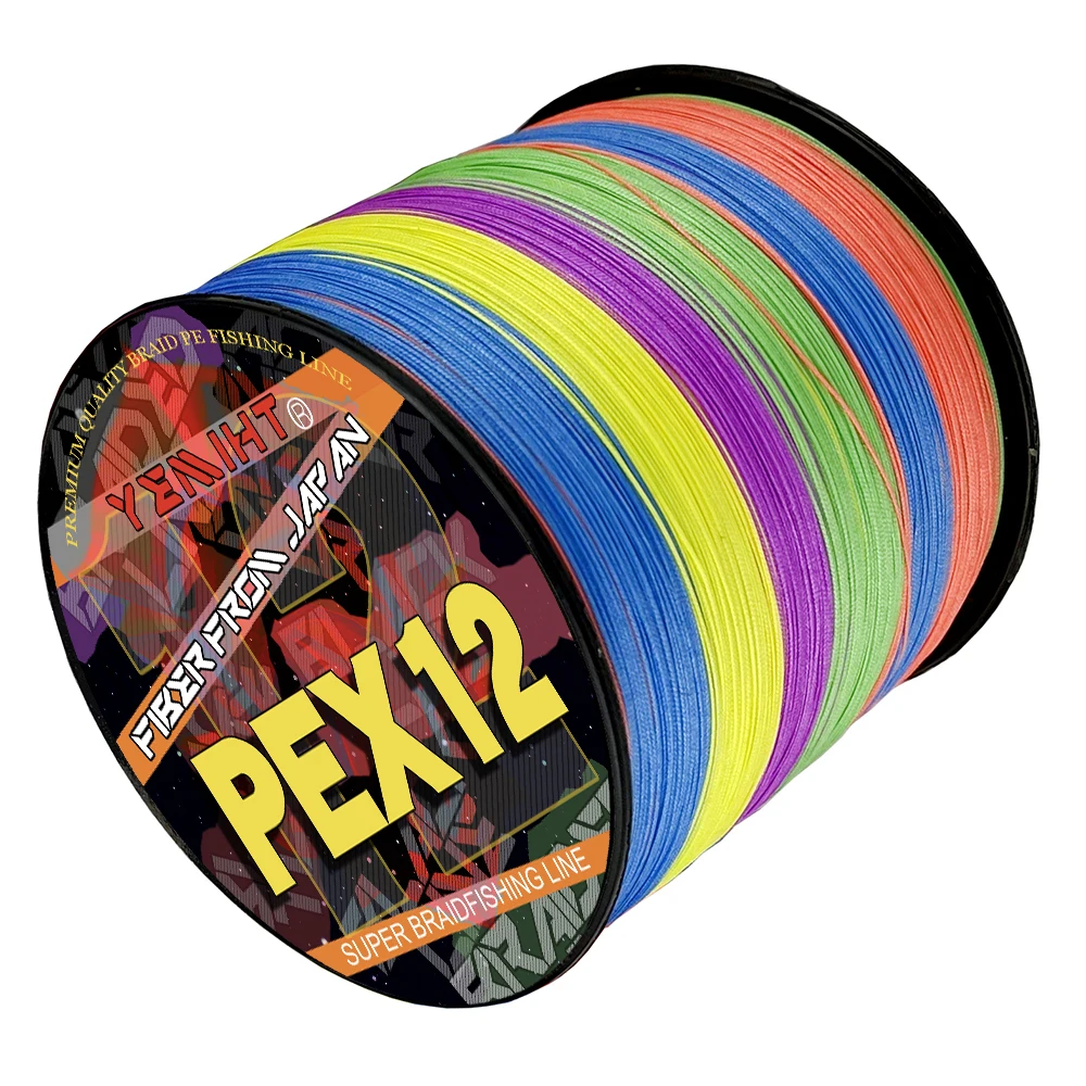 

YEMIHT 1000M Super-strength 25-120lb Fishing Line 12 Strands Imported Fiber PE Wear-resistant Braided Multifilament Fishing Wire