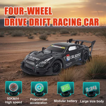 1:14 Scale Drift Car with 2.4G Remote Control for Racing and Stunts Remote Control GTR Model OffRoad Toy Car for Kids and Adults 1