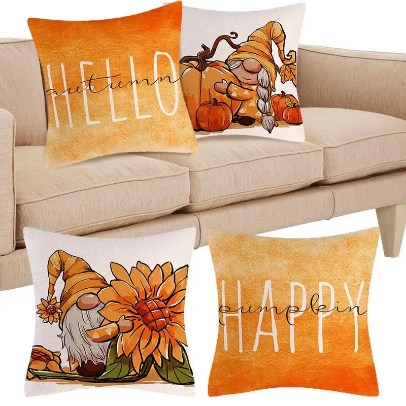 

Pillow Cushion Cover For Thanksgiving 4 Pieces Couch Pillow Decorative Cover For Fall Harvest Soft Comfortable Thanksgiving