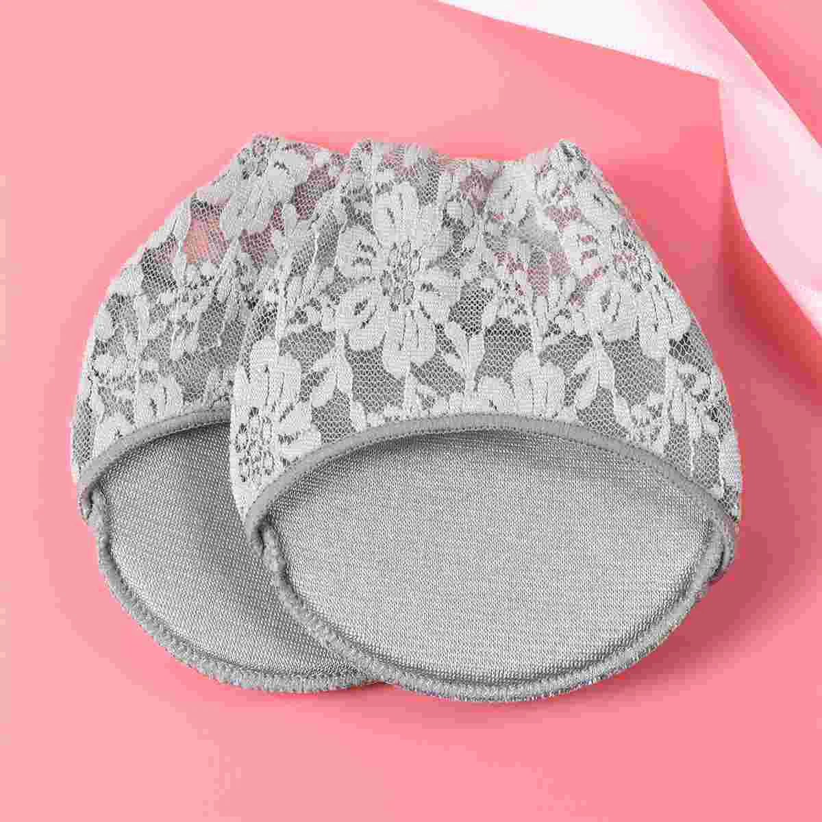 

2 Pairs Non Slip Socks Women's Heeled Sandals Shoe Non-Slip Mat Insole Half High Miss