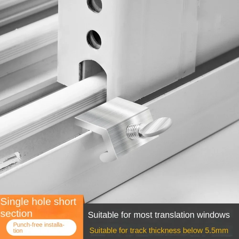 Durable Aluminum Alloy Window Locks Adjustable Safety Sliding Door Clips Sliding Security Window Lock Stopper Window