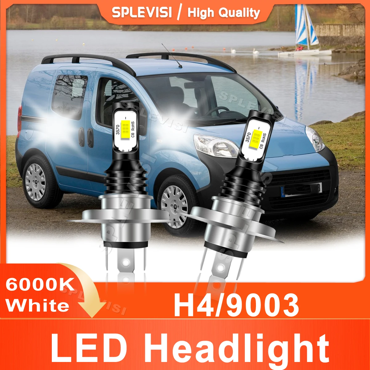 

2x 6000k White LED Car Light For Citroen Nemo 2008 2009 2010 2011 2012 2013 2014 2015 LED Headlight High Low Beam Plug and Play