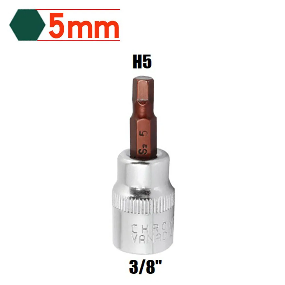 3/8 Vierkantantrieb Steckschlüssel Sechskantschraubendreher Bits H3-10 Chrom-Vanadium-Stahl Sechskant-Ratschenschlüssel für elektrische Schraubenschlüssel – Detail 9
