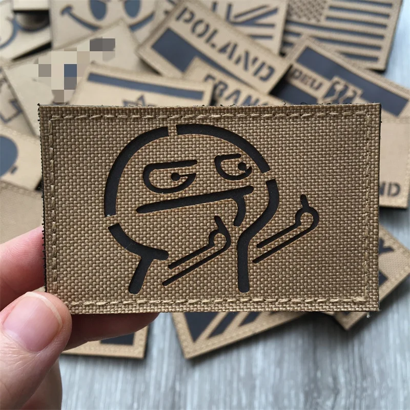 3D Lustige Patches IR Reflektierende Taktische Patches auf Rucksack Weste Kleidung A/B/O POS Moral Abzeichen Laser schneiden DIY Asessories