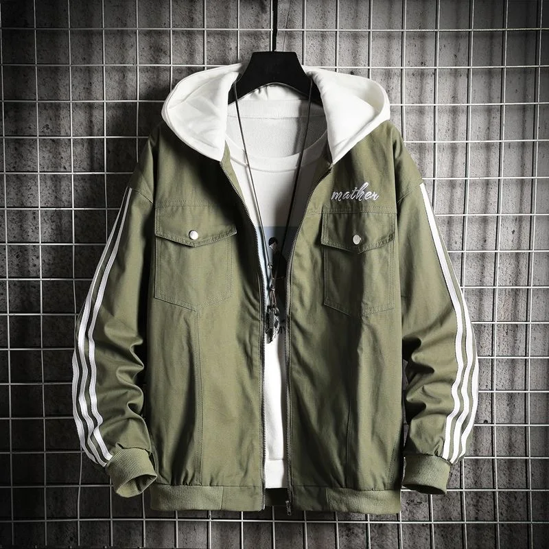 

New Men's Denim Fashion Jacket Long Sleeve Hooded Casual Men Jean Jackets Streetwear Coats Men Jacktes Casual Baggy Coat Y2k Top