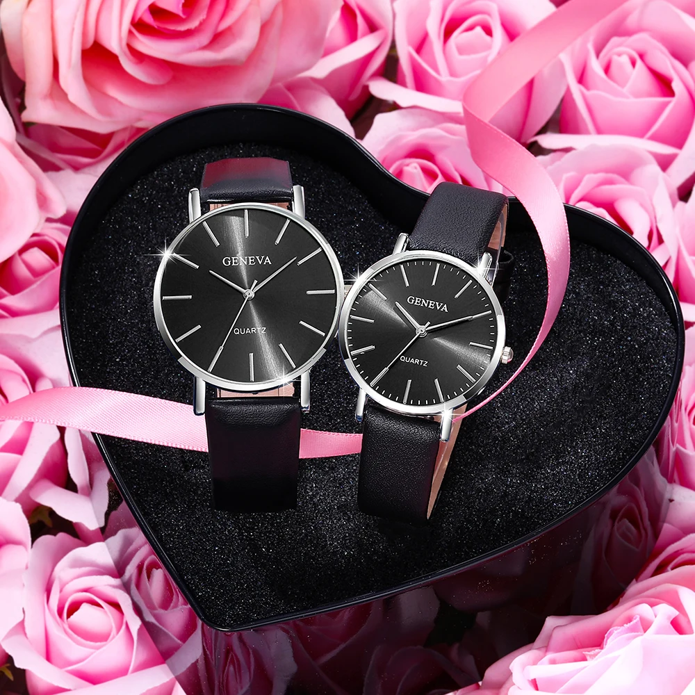 3pcs Lovers Watch Set Fashion Casual Quartz Watch Bracelet Set