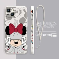 Coque Disney True Mickey Mouse Liquid Stores Rope pour Apple iPhone - Protégez et Personnalisez votre iPhone 15, 14, 13, 12, 11 Pro Max Plus, 8, 7, SE 1