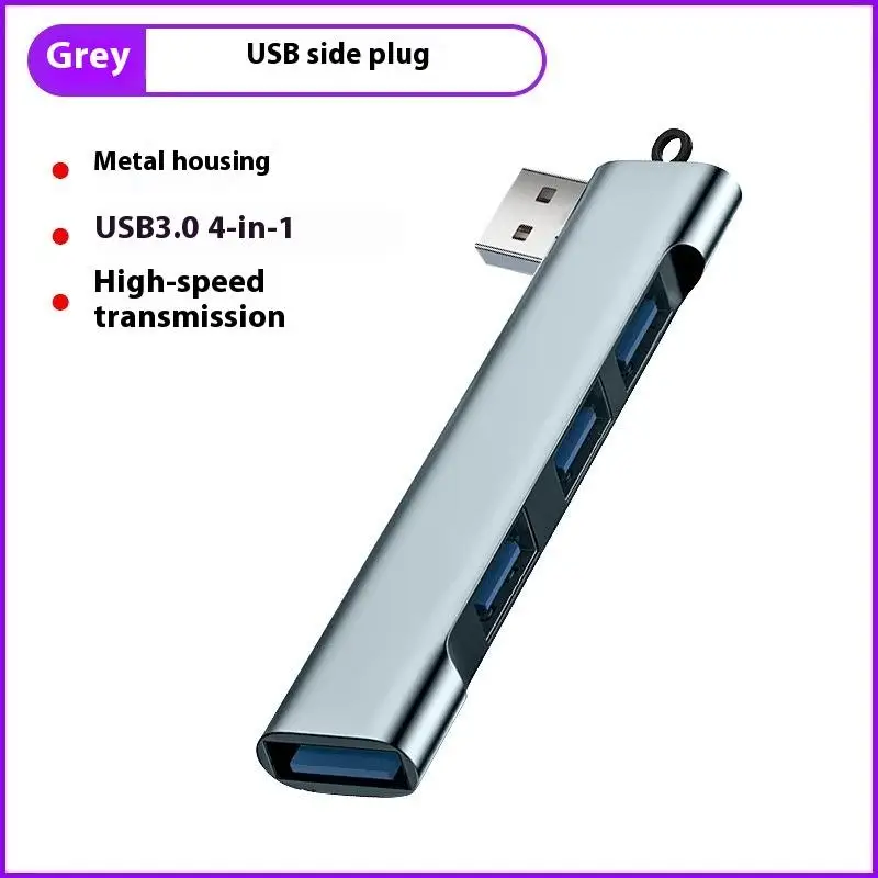 High-Speed 4-Port USB 3.0 Hub with Type C Splitter