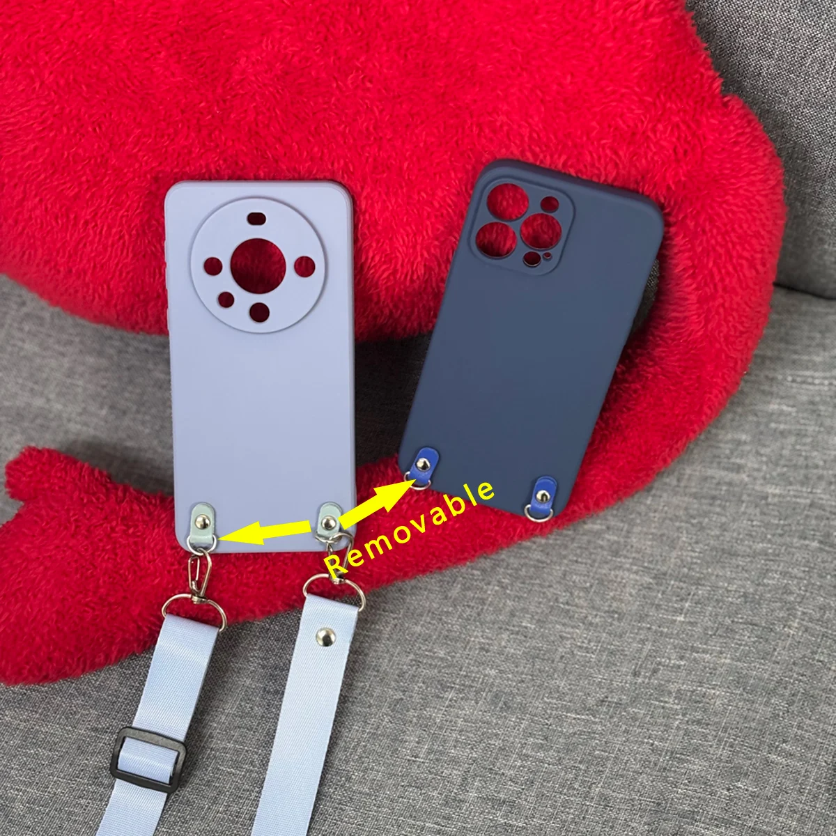 Enhanced Silicone Soft Crossbody Lanyard Phone Case Back Cover Shell