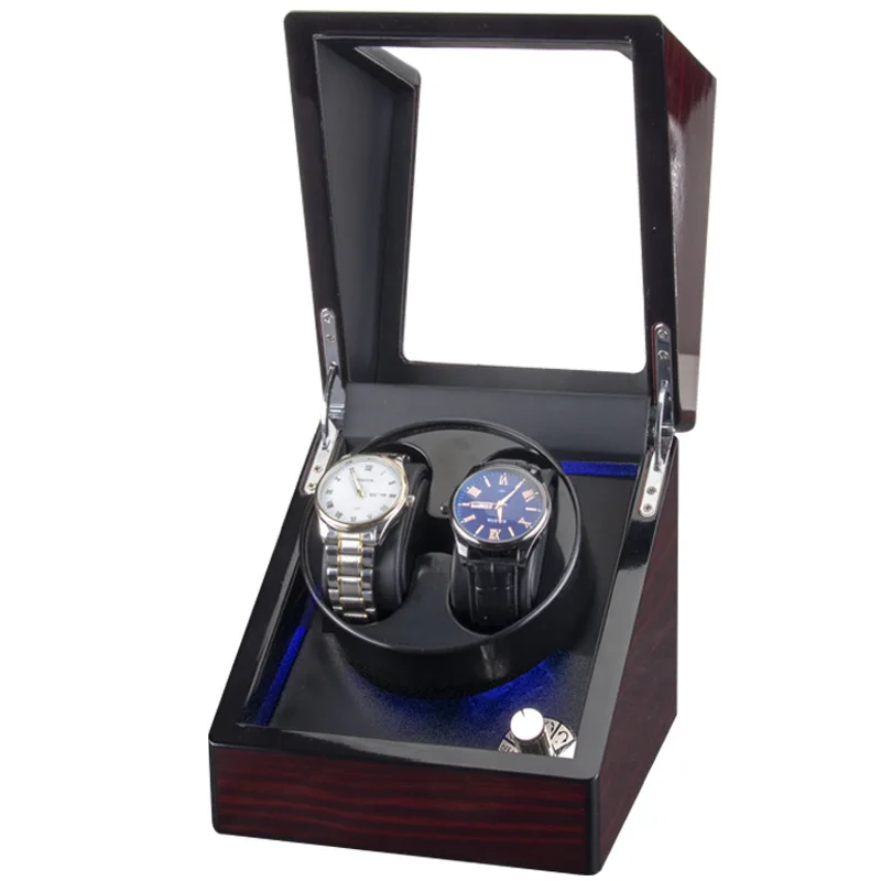 

USB Charging 5-Gear Regulating LED Mechanical Watch Winding Box Motor Shaker Dual Position Watch Winder Holder Storage Organizer