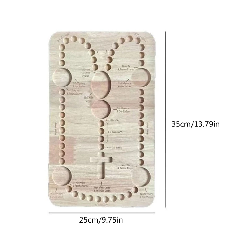 Prayer Bead Counting Board Set with Colorful Card Holder Convenient Wood Rosary Board Elegant Wood Beading Board DIY