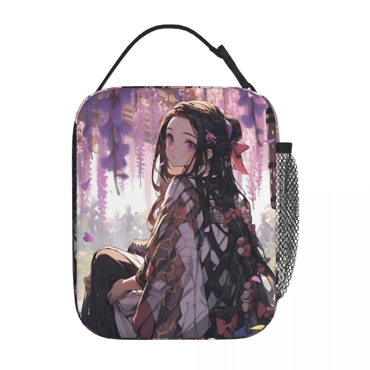 

Insulated Lunch Tote Bag Nezuko Kamado Demon Slayer Anim Cute Flower Product Storage Food Box Fashion Cooler Thermal Bento Box