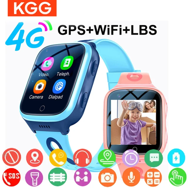 KGG 4G Smart Watch Kids GPS WiFi 1000mAh Video Call Tracker Location SOS Call Back Monitor Phone Watch Smartwatch Children Gifts