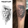 Lion Temporary Tattoo,Lasts To 15 Days New Technology Magic Waterproof Semi Permanent Sticker. 1
