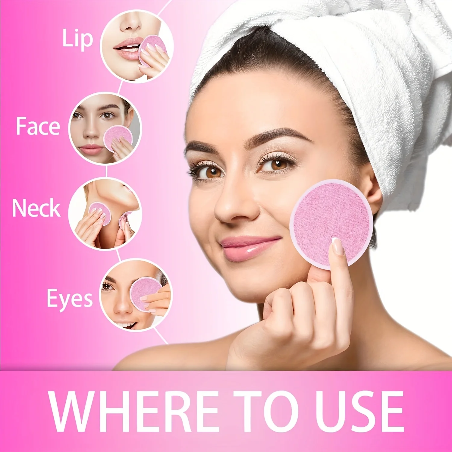 10 Reusable Makeup Remover Pads, A Gentle Facial Cleansing Sponge Suitable for All Skin Types, Odorless, Beauty Tool