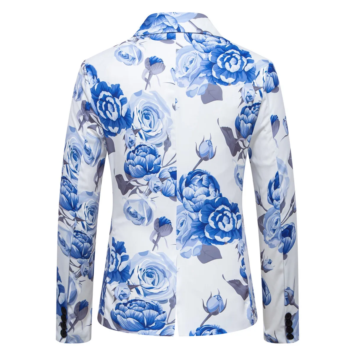 Men's Blazer Suit for 2025 Spring and Autumn Newest Rose Print Party Nightclub Suit Stage Performance Men Clothing - 3