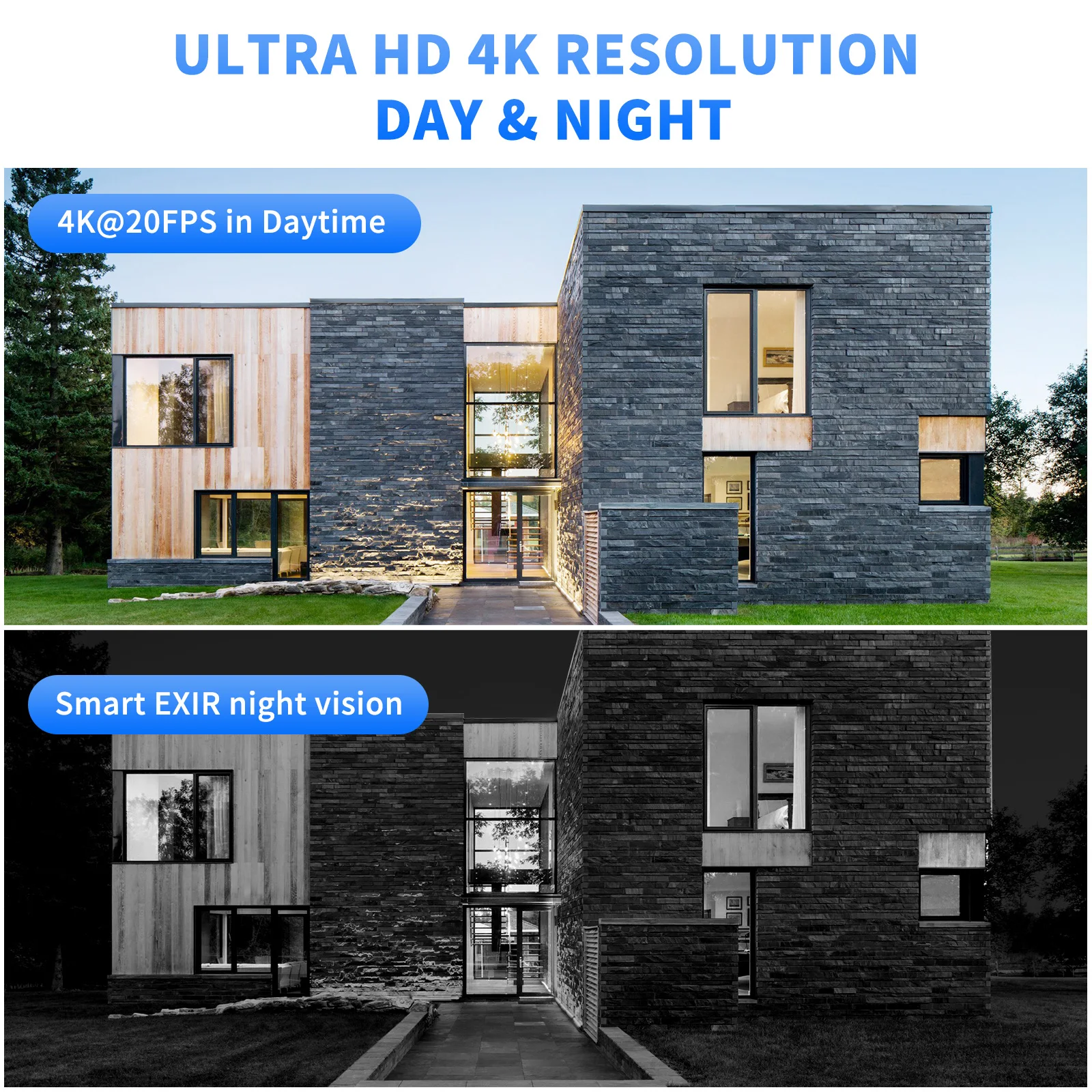 Hikvision Protocol 8MP Bullet Camera 4K PoE IR Night Vision 2-Way Audio Built-in Mic Speaker Human Vehicle Detect Surveillance 3