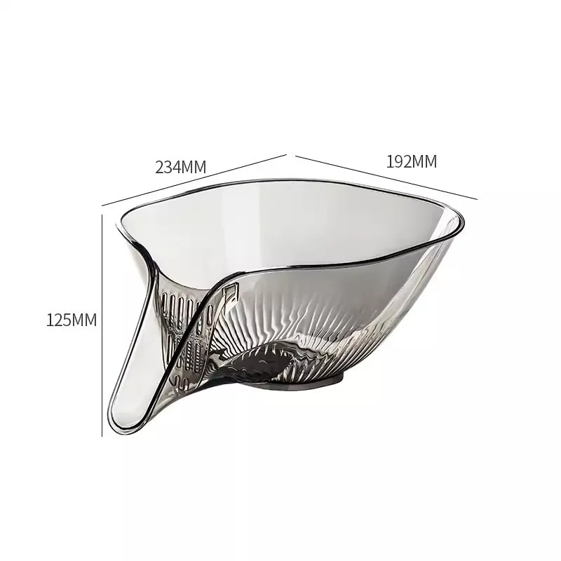 Multifunctional drainage bowl household sink vegetable basin kitchen fruit cleaning plate PET kitchen gadget Colanders Strainers images - 6