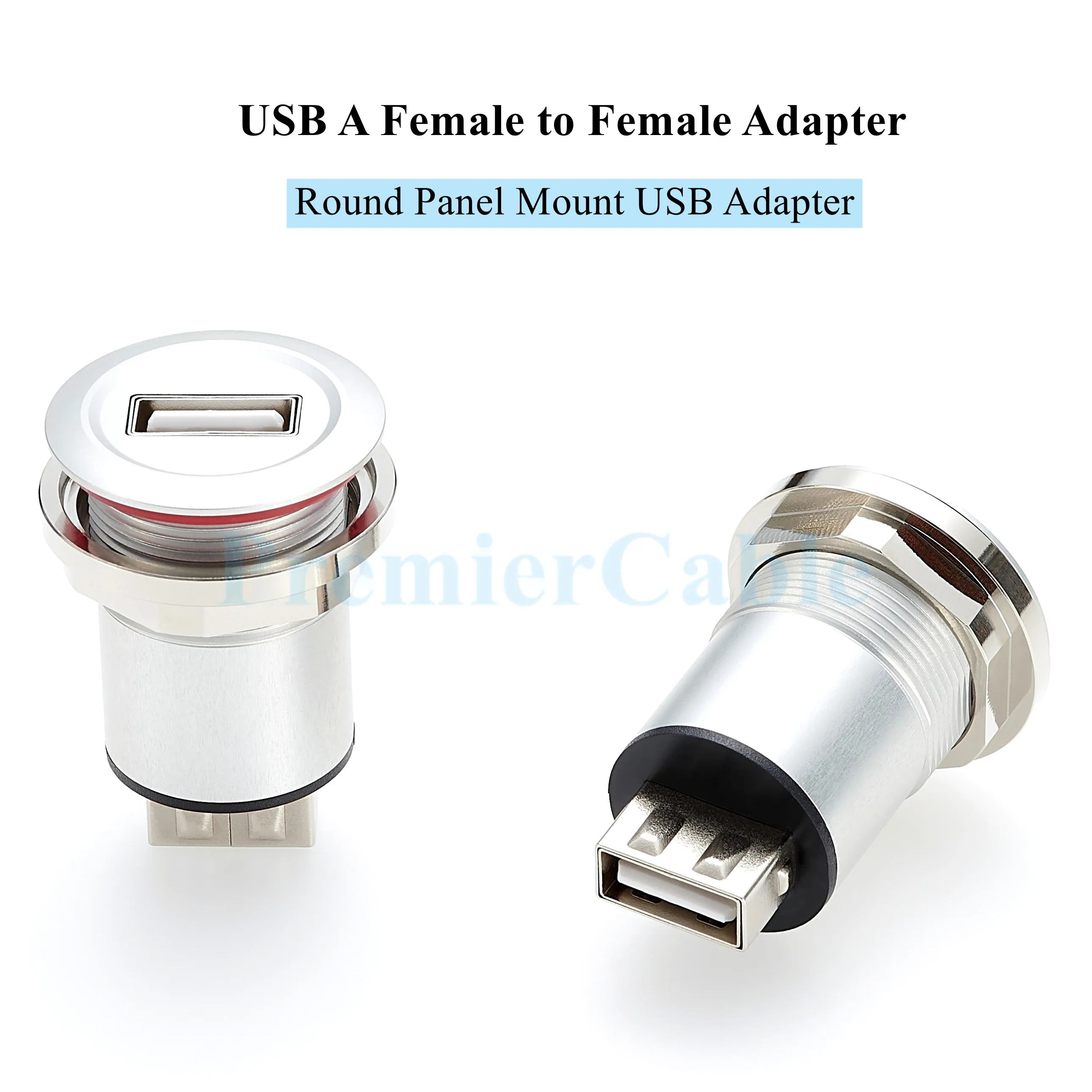 USB 2.0 A Buchse-zu-Buchse Koppler, Einbau-USB-Typ-A-Durchgangsverbinder mit Gewinde für Laptops – Detail 4
