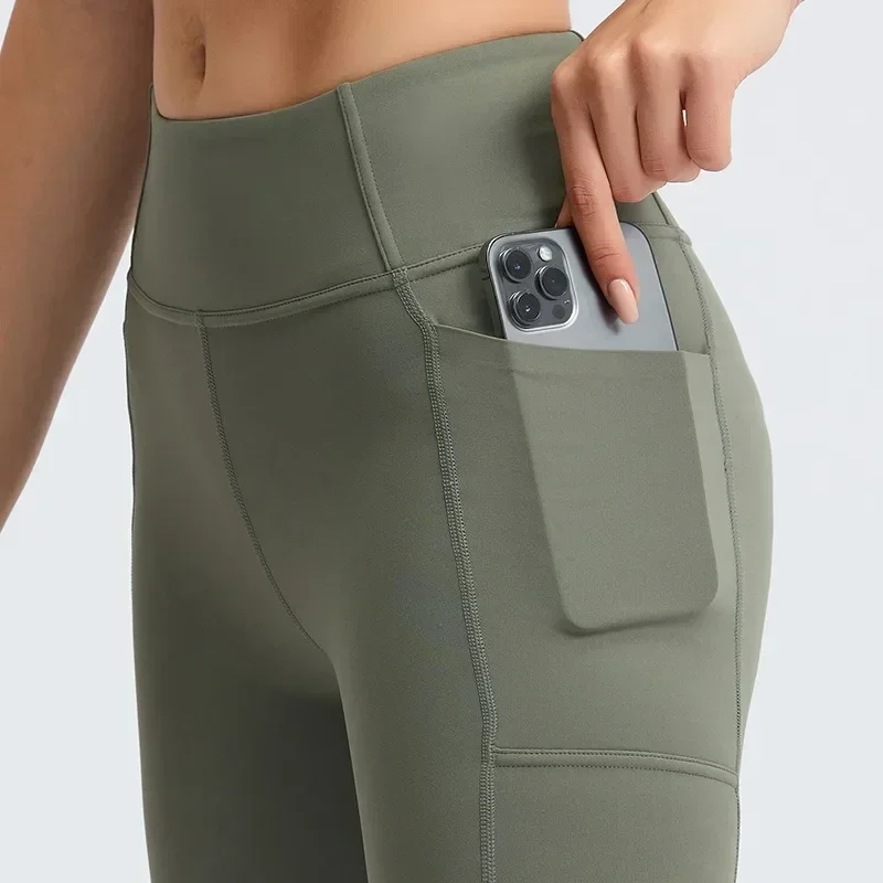 Lemon Women's Yoga Shorts Fitness Sports Tight High Waist Workout Pant With Pockets Running Cycling Shorts Gym Shorts