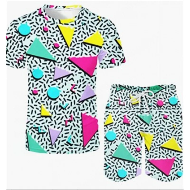 Mens 3D Print Casual Tracksuits Streetwear Oversized Clothing