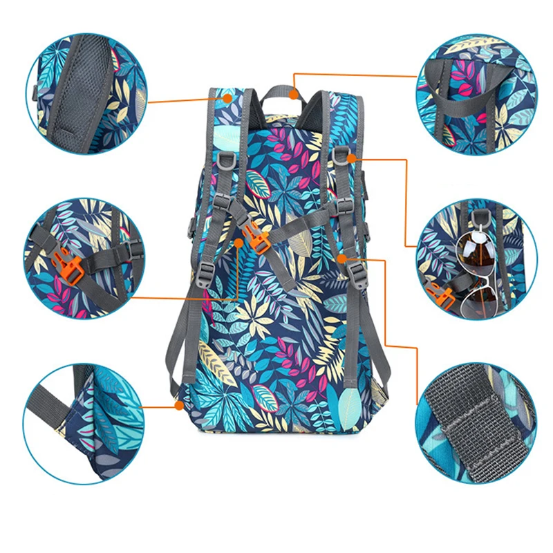 Portable Nylon Lightweight Foldable Backpack Waterproof Outdoor Sport Camping Picnic Hiking Cycling Bags Large Capacity