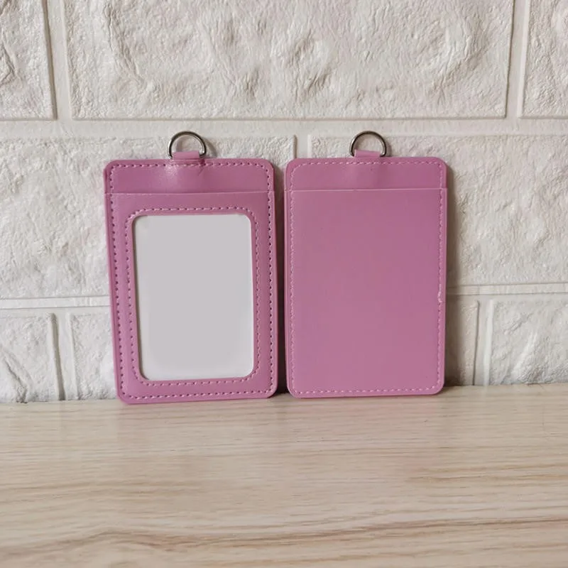 PU Leather ID Badge Case Double-Sided Work Identity Business Card Holder Employee Card Transparent Name Card Cover Credit Card