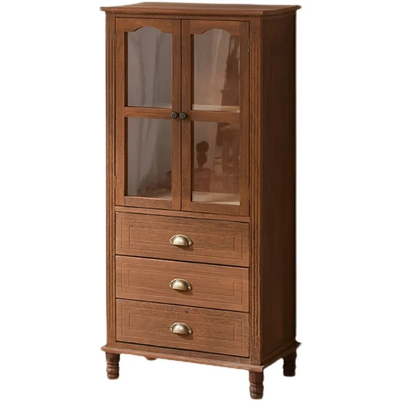 

Storage Cabinet Solid Wood Wine Cooler Living Room Storage Rack Sideboard Cabinet furniture chest of drawers for bedroom