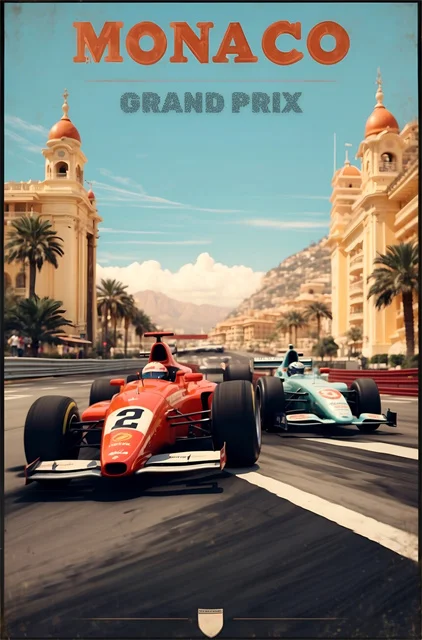 Vintage Racing Poster Collection - Retro Motorsport Wall Art Canvas