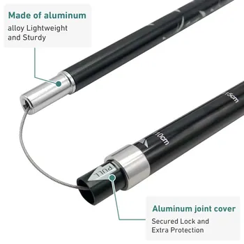 WESTTUNE Outdoor Fold Trekking Pole 5-Section Collapsible Telescopic Stick Camping Lightweight Walking Hiking Climbing Stick 3