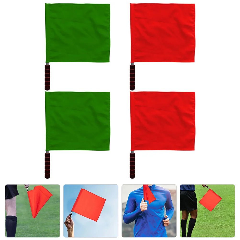 

4 Pcs Signal Flag School Referee Emblems Rugby Linesman Flags Sponge Race Conducting