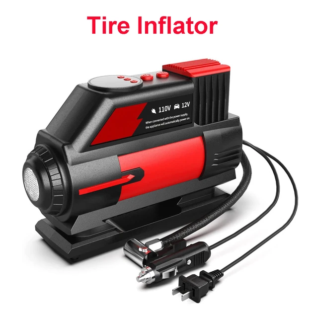 Car Tyre Inflator Air Compressor Dual Power 110V-230V AC/DC 12V Digital  Portable Electric Air Pump for Car Motorcycle Bicycle - AliExpress