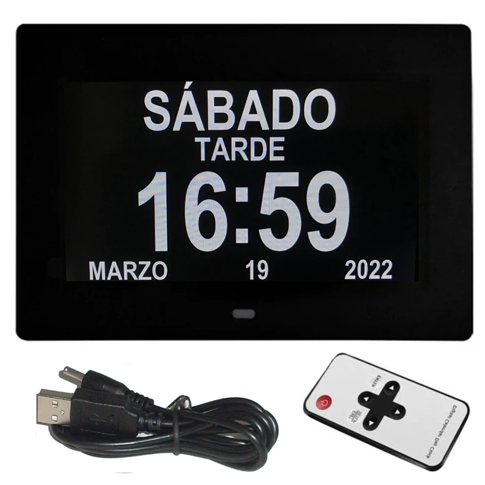 Calendario Digital LED con 12 alarmas, reloj con varios idiomas