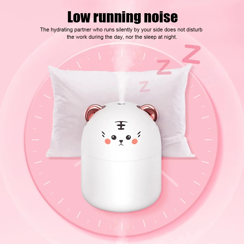 250ML Air Humidifier Cute Kawaiil USB Aroma Diffuser With Night Light for Bedroom Home Car Plant Purifier Essential Oil Diffuser