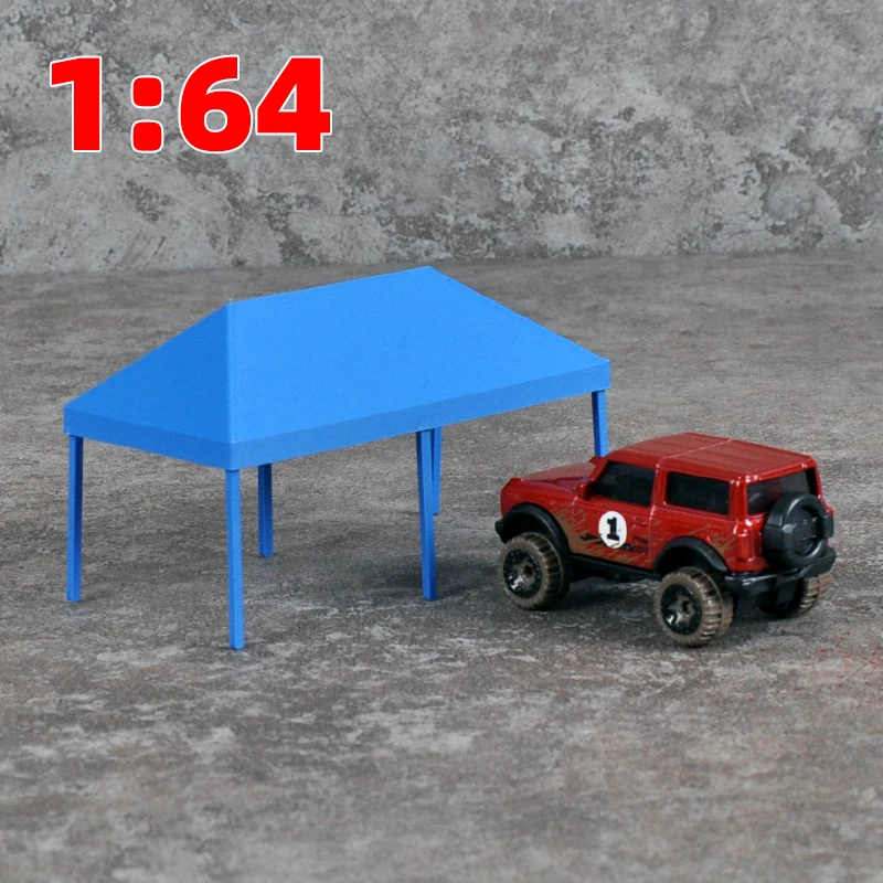 Garage Carport Zelt Bivvy Auto Modell Sandtisch Diorama Maßstabsmodellbausatz 1/64 für Auto LKW Rennwagen Cabriolet – Detail 2