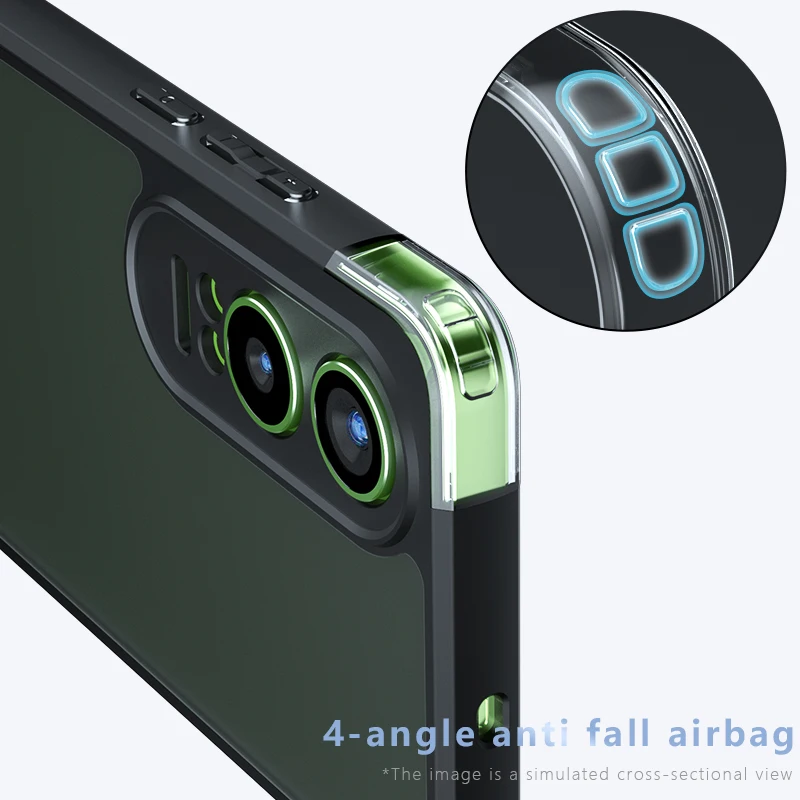 Luxury Matte Clear Armor Case - Shockproof Acrylic Bumper Cover