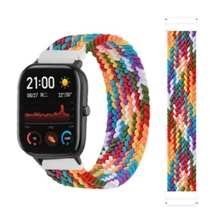 Braided Solo Loop Watch Strap - 20mm & 22mm Adjustable Band for XXS (Multicolor)