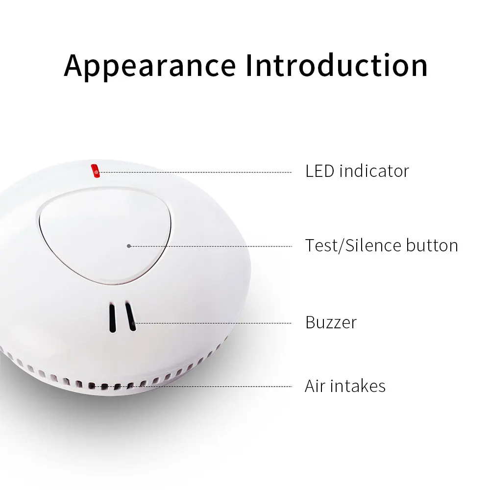 10-Year Battery life Smoke Detector Fire Alarm Smart Home Security Protection Sensor 85db High Decibel With EN14604 Certified images - 6