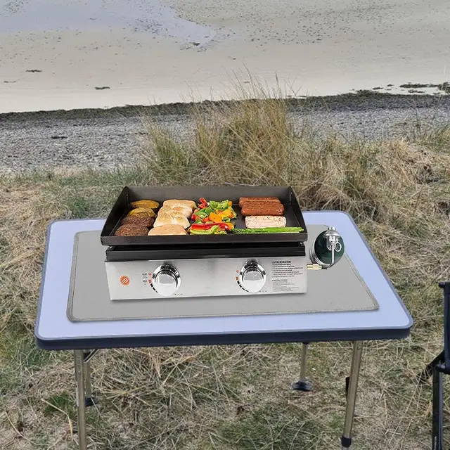 Barbeque Grill Szőnyeg Padlószőnyegek Vízálló Hőálló Főző Szőnyegek Négyzet Alakú Bbq Kerti Gyep Padló Teraszra - Image 5