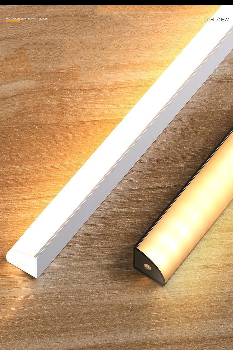 Description Picture 2 of item0.5m V-Shape LED Aluminum Profile Cabinet Corner Mounted 90 Degree Glow Hard Bar Lamp Channel Milky/Black Cover Strip Lights